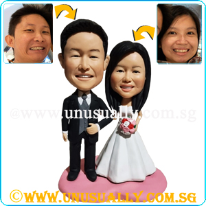Custom 3D Lovely Wedding Couple in B&W Figurines